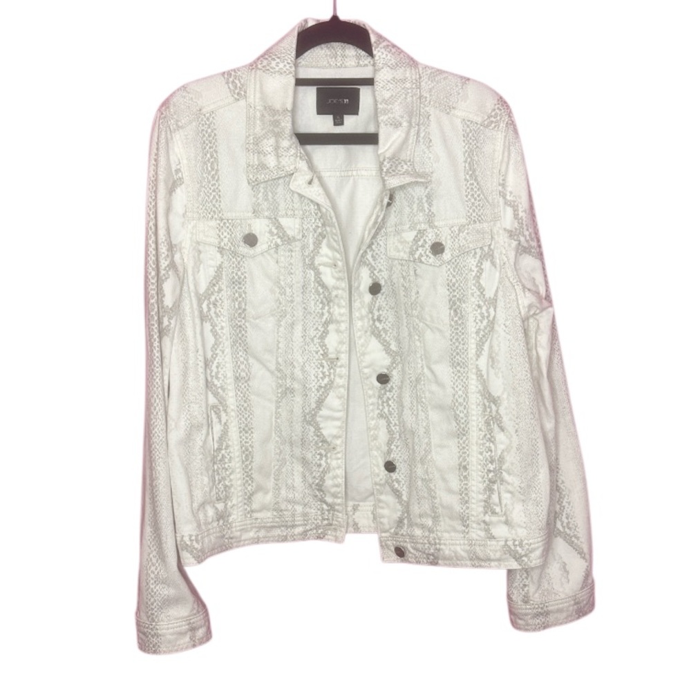 Joe's Jeans White Snakeskin Denim Jacket XL
